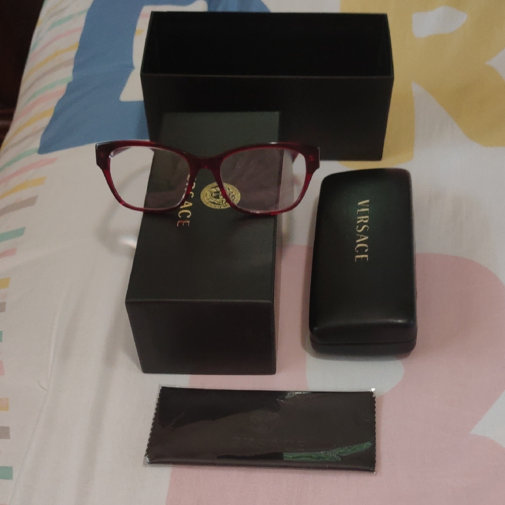 Versace Red Bold Frame Reading Glasses